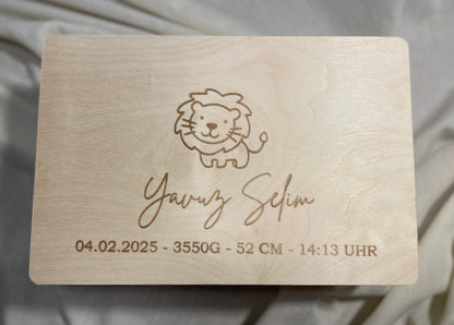 Holzkiste mit Deckel- Erinnerungsbox