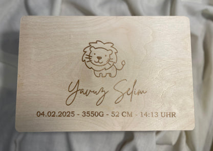 Holzkiste mit Deckel- Erinnerungsbox